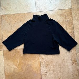 Madewell black mock neck crop shirt women’s size xxs